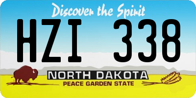 ND license plate HZI338