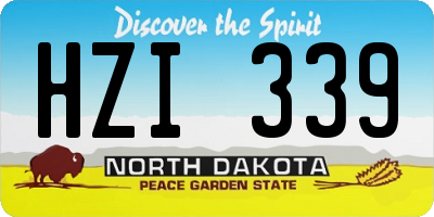 ND license plate HZI339
