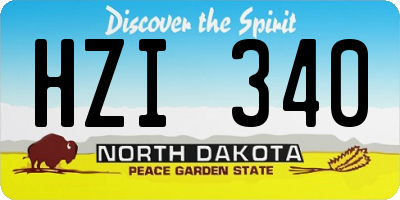 ND license plate HZI340