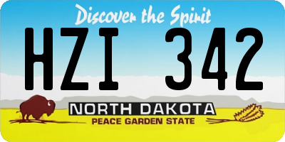 ND license plate HZI342