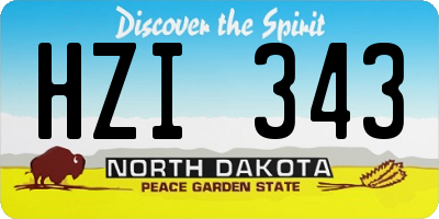 ND license plate HZI343