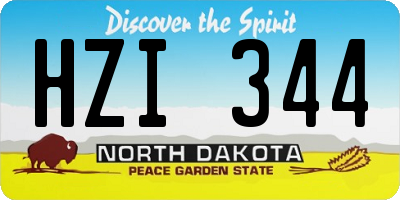 ND license plate HZI344