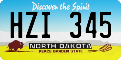ND license plate HZI345