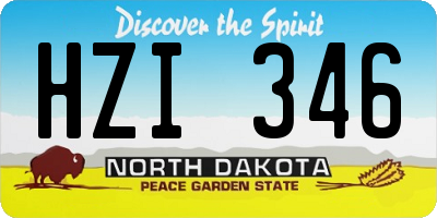 ND license plate HZI346