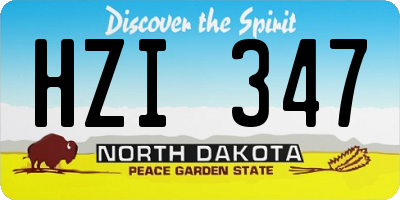 ND license plate HZI347