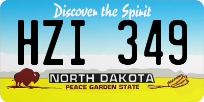 ND license plate HZI349