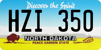 ND license plate HZI350