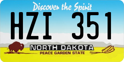 ND license plate HZI351