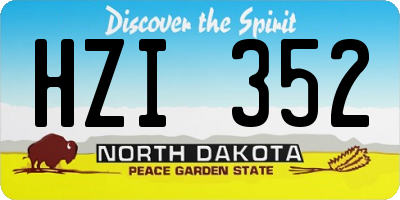 ND license plate HZI352