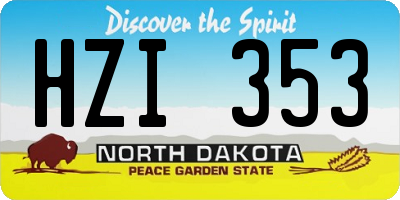 ND license plate HZI353