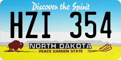 ND license plate HZI354