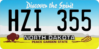 ND license plate HZI355