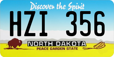 ND license plate HZI356