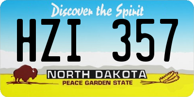 ND license plate HZI357
