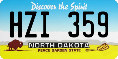 ND license plate HZI359