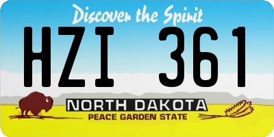 ND license plate HZI361