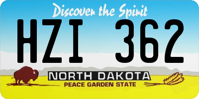 ND license plate HZI362