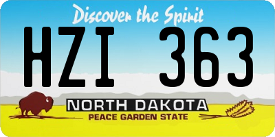 ND license plate HZI363