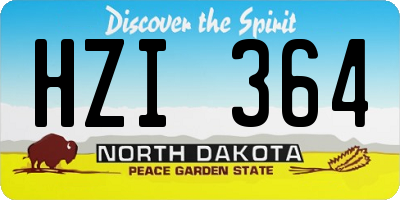 ND license plate HZI364
