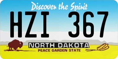 ND license plate HZI367