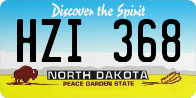 ND license plate HZI368