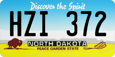 ND license plate HZI372