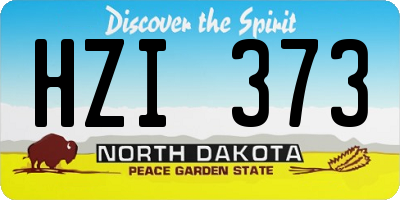 ND license plate HZI373