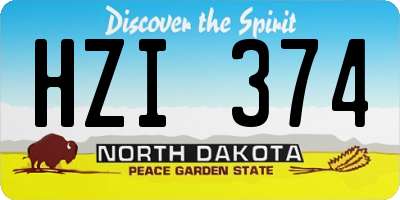 ND license plate HZI374