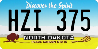 ND license plate HZI375