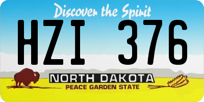ND license plate HZI376
