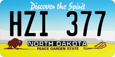 ND license plate HZI377