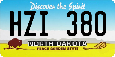 ND license plate HZI380