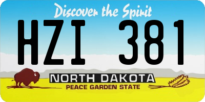 ND license plate HZI381