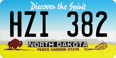 ND license plate HZI382