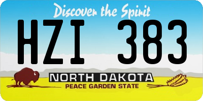 ND license plate HZI383