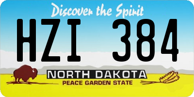 ND license plate HZI384