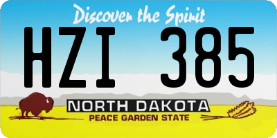 ND license plate HZI385