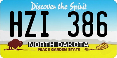 ND license plate HZI386