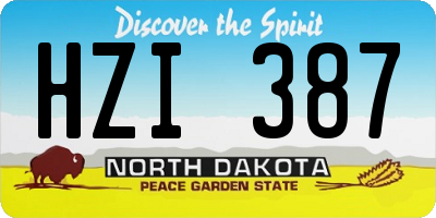 ND license plate HZI387