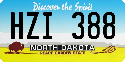 ND license plate HZI388