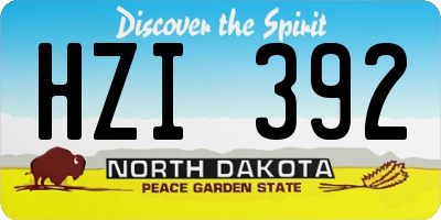 ND license plate HZI392