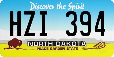ND license plate HZI394