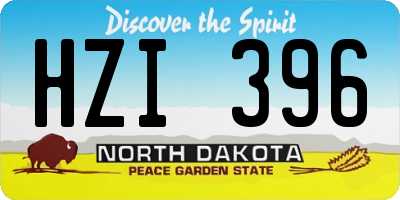 ND license plate HZI396