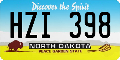 ND license plate HZI398