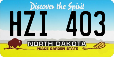 ND license plate HZI403