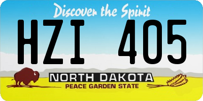 ND license plate HZI405