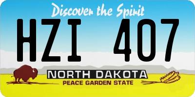 ND license plate HZI407