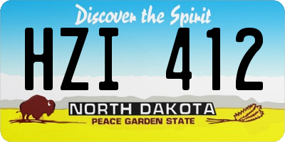ND license plate HZI412
