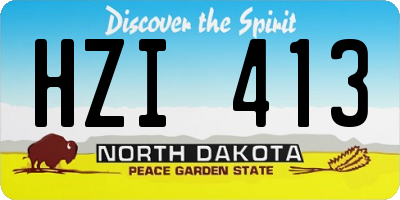 ND license plate HZI413