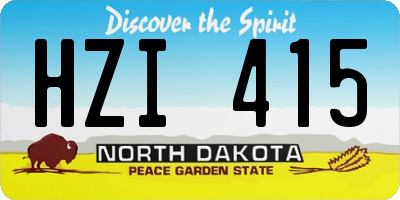 ND license plate HZI415